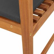 Градински стол с възглавница Кафяво 50 x 50 x 91 см