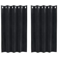 Затъмняващи завеси 2 pcs Черно 140 x 140 cm Кадифе