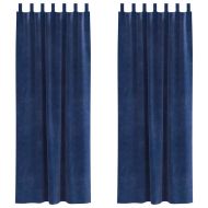 Затъмняващи завеси 2 pcs Тъмен син 140 x 260 cm Кадифе
