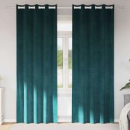 Затъмняващи завеси 2 pcs Тъмен зелен 140 x 260 cm Кадифе
