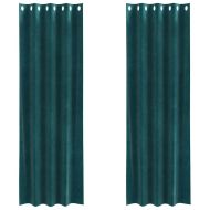 Затъмняващи завеси 2 pcs Тъмен зелен 140 x 260 cm Кадифе