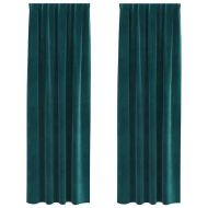 Затъмняващи завеси 2 pcs Тъмен зелен 140 x 245 cm Кадифе