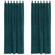 Затъмняващи завеси 2 pcs Тъмен зелен 140 x 260 cm Кадифе