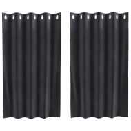 Затъмняващи завеси 2 pcs Тъмен сив 140 x 140 cm Кадифе