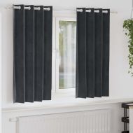 Затъмняващи завеси 2 pcs Тъмен сив 140 x 175 cm Кадифе
