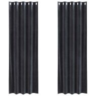 Затъмняващи завеси 2 pcs Тъмен сив 140 x 225 cm Кадифе
