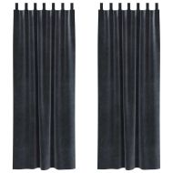 Затъмняващи завеси 2 pcs Тъмен сив 140 x 260 cm Кадифе