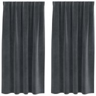 Затъмняващи завеси 2 pcs Светлосиво 140 x 175 cm Кадифе