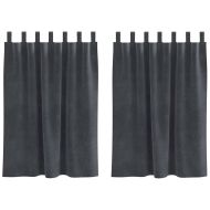 Затъмняващи завеси 2 pcs Светлосиво 140 x 140 cm Кадифе