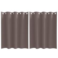 Завеси за затъмняване с пръстени 2 pcs Тъмен кафяв 140 x 140 cm