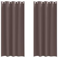 Завеси за затъмняване с пръстени 2 pcs Тъмен кафяв 245 x 140 см