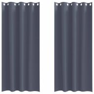 Завеси за затъмняване с пръстени 2 pcs Антрацит 260 x 140 см