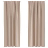Завеси за затъмняване с пръстени 2 pcs Таупе 245 x 140 см