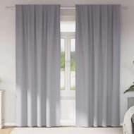 Завеси за затъмняване с пръстени 2 pcs Светлосиво 260 x 140 см