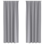 Завеси за затъмняване с пръстени 2 pcs Светлосиво 260 x 140 см