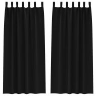 Завеси за затъмняване с пръстени 2 pcs Черно 245 x 140 см