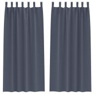 Завеси за затъмняване с пръстени 2 pcs Антрацит 260 x 140 см