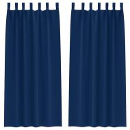 Завеси за затъмняване с пръстени 2 pcs Тъмен син 260 x 140 см