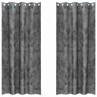 Кадифени завеси С завеси 2 pcs Сив 260 x 140 см Кадифе