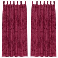 Кадифени завеси С завеси 2 pcs виненочервен 260 x 140 см Кадифе