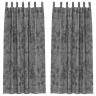 Кадифени завеси С завеси 2 pcs Сив 225 x 140 см Кадифе