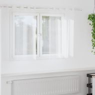 Перде от воал С завеси 2 pcs Бяло 140 x 140 cm Полиестер