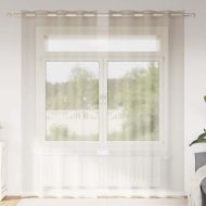 Перде от воал С завеси 2 pcs Пясък 225 x 140 см Полиестер