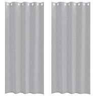 Перде от воал С завеси 2 pcs Тъмен сив 225 x 140 см Полиестер