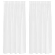 Перде от воал С завеси 2 pcs Бяло 175 x 140 см Полиестер
