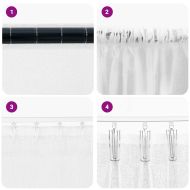 Перде от воал С завеси 2 pcs Бяло 260 x 140 см Полиестер