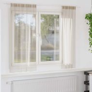 Перде от воал С завеси 2 pcs Пясък 175 x 140 см Полиестер
