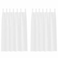 Перде от воал С завеси 2 pcs Бяло 175 x 140 см Полиестер