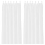 Перде от воал С завеси 2 pcs Бяло 225 x 140 см Полиестер