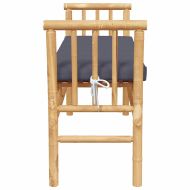 Градинска пейка с възглавница Кафяво 110 x 38 x 65 см бамбук