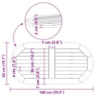 Топ за маса Натурален маслен 100 x 50 x 2 cm