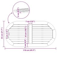 Топ за маса Натурален маслен 110 x 55 x 2 см