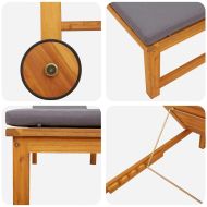 Шезлонг Кафяво 202 x 53 x 89 см Солидно акациево дърво