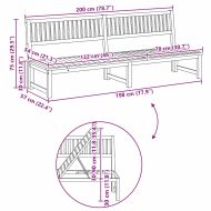 Шезлонг Натурален маслен 200 x 57 x 75 см