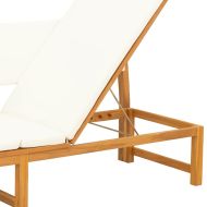 Шезлонг с възглавница Натурален маслен 200 x 57 x 75 см