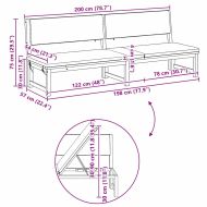 Шезлонг с възглавница Натурален маслен 200 x 57 x 75 см