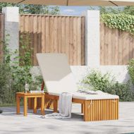 Шезлонг с възглавница Натурален маслен 200 x 55 x 94 см