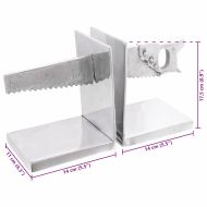 Подпори за книги 2 pcs Сребрист 11 x 14 x 17,5 см Алуминий