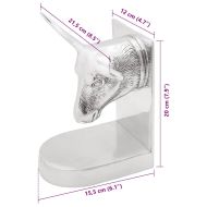 Подпори за книги 2 pcs Сребрист 21,5 x 15,5 x 20 см Алуминий