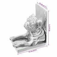 Подпори за книги 2 бр. Сребрист 12 x 15 x 18 см Алуминий