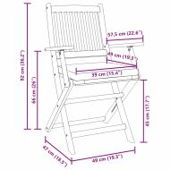 Сгъваем стол 2 pcs Кафяво Масивна акациева дървесина