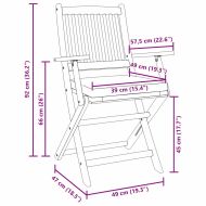 Сгъваем стол 2 pcs Кафяво Масивна акациева дървесина