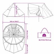Палатка типи с покрив Сив и оранжев 510 x 690 x 330 см тафта