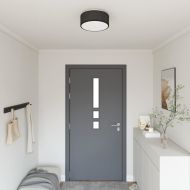 Таванна лампа с прожектори Черно 30 x 30 x 13,5 см текстил