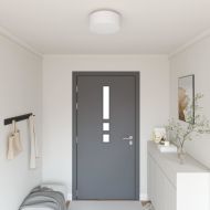 Таванна лампа с прожектори Бяло 30 x 30 x 13,5 см текстил