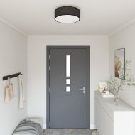 Таванна лампа с прожектори Черно 38 x 38 x 13,5 см текстил